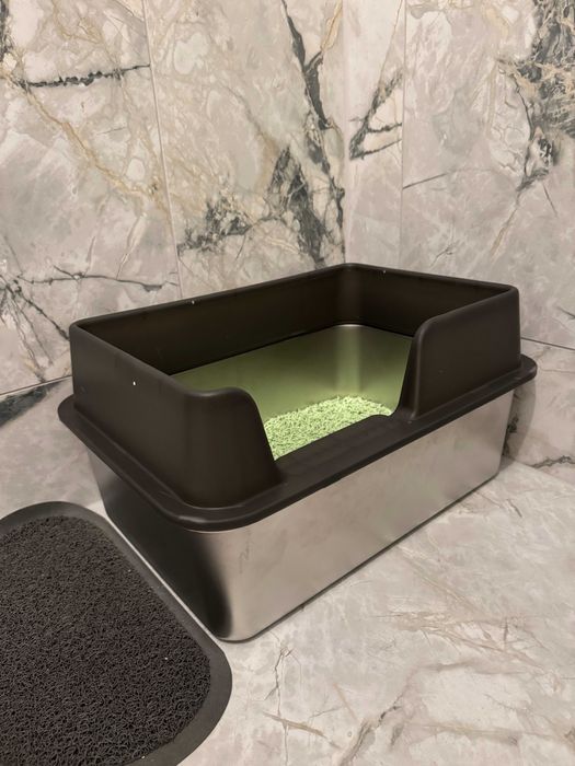 NOU Litiera inox cu capac pentru pisici