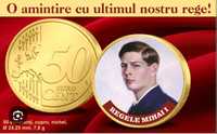 Vand moneda aniversara 50 Eurocenți cu regele Mihai I