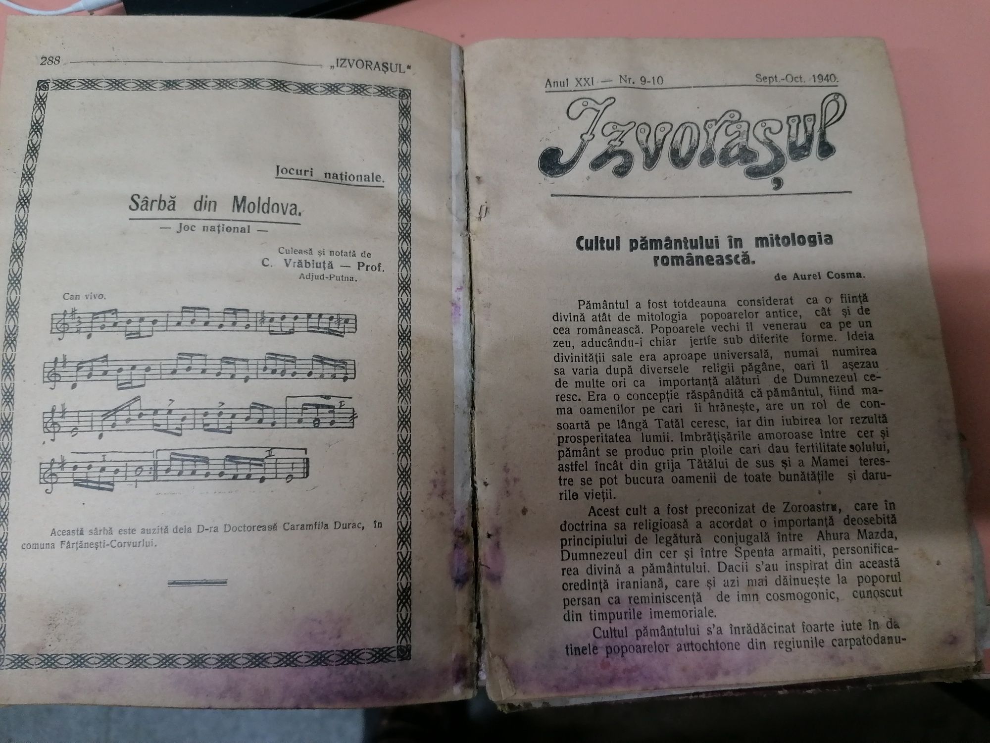 Revista Izvorasul folclor și arta 1938 1940