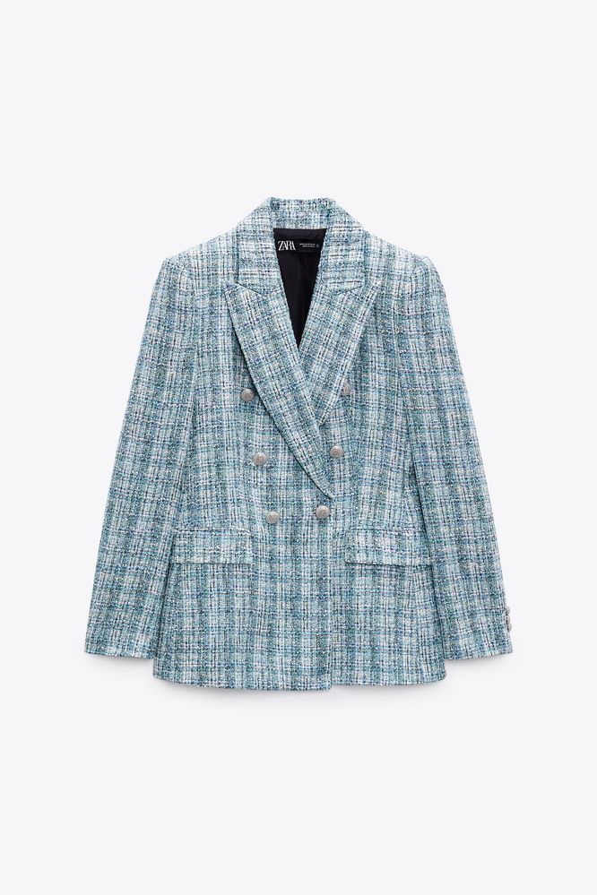 ZARA туид костюм комплект от сако и къси панталонки