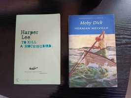 две книги на английски език- Моби Дик и Да убиеш присмехулник