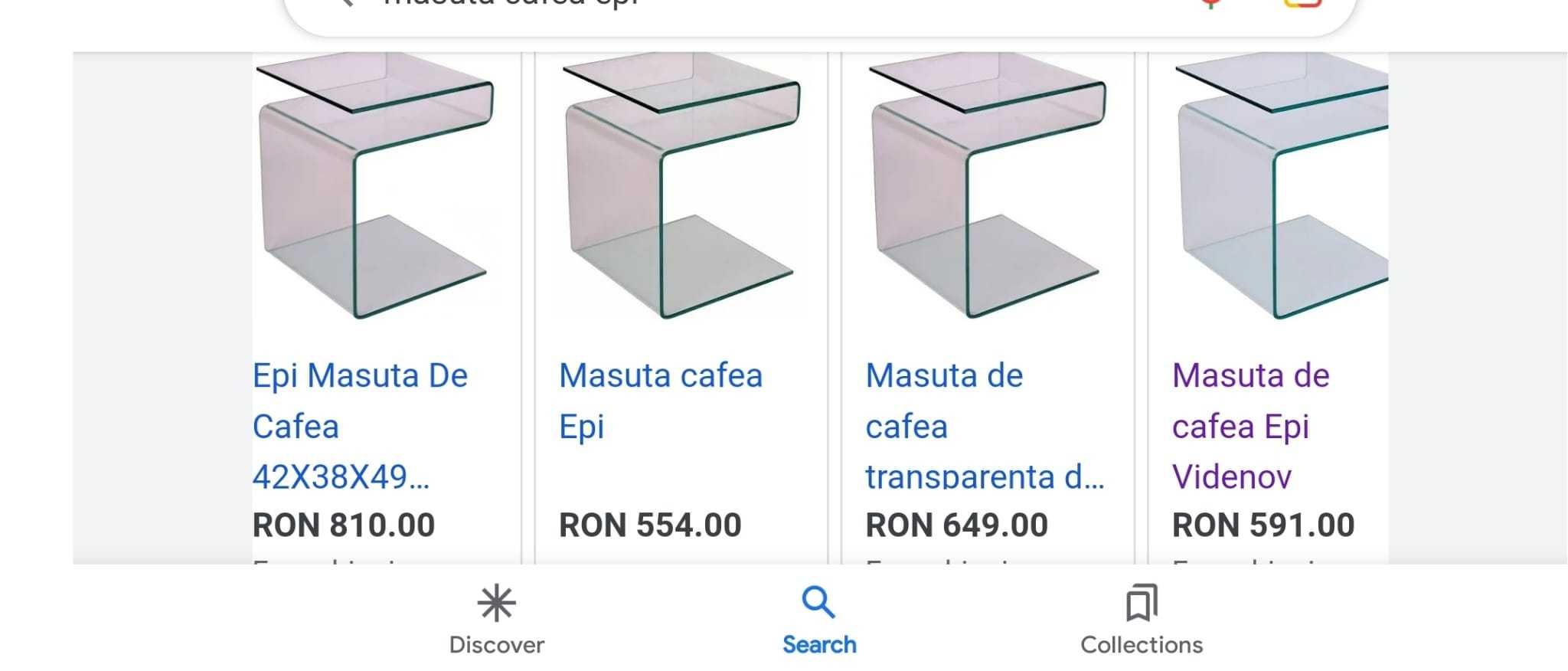 Masuta de cafea din sticla  tip EPI 2 buc