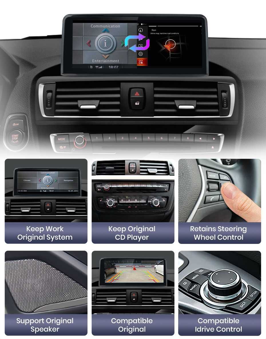 Navigatie Android BMW Seria 3 F30, Seria 4 F32, Seria1 F20 (2013-2015)