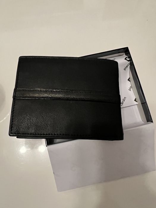 Portofel Pierre Cardin piele naturala pliabil cu multiple buzunare,nou