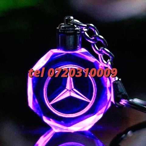 Breloc Sticla Cu Led 6 Culori Mercedes