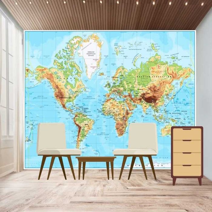 Fototapet cu harti sau peisaje - diverse dimensiuni, pret 70 lei/ mp