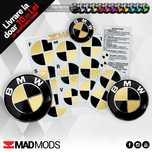 Set Stickere Embleme Negru cu Auriu BMW Seria 1 2 3 4 5 6 7 8 X i M