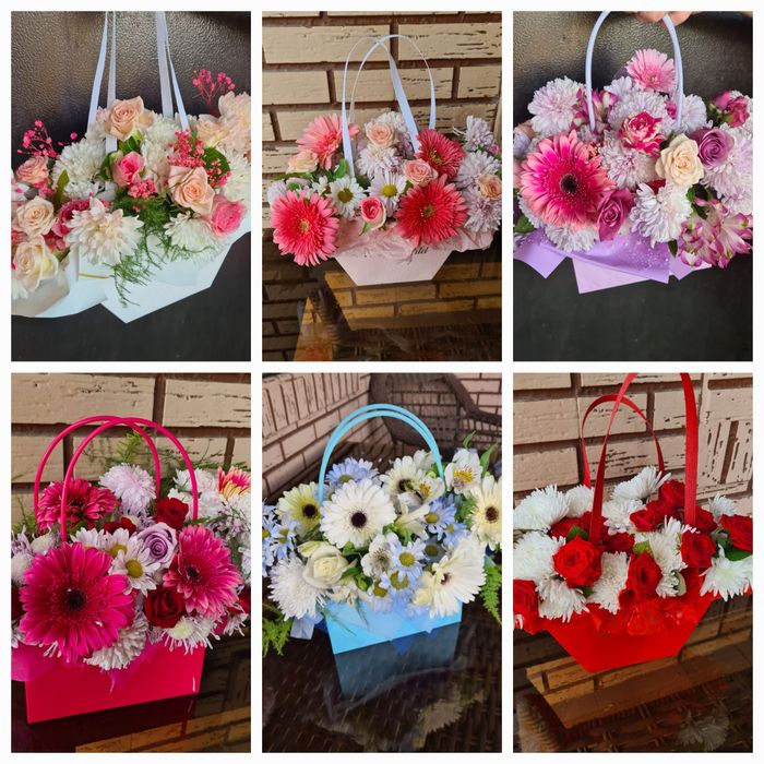 Букеты в сумочках