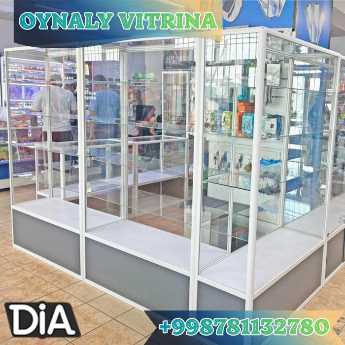 Oynaly vitrina, Акция, прилавки, savdo vitrinalar stellajlar