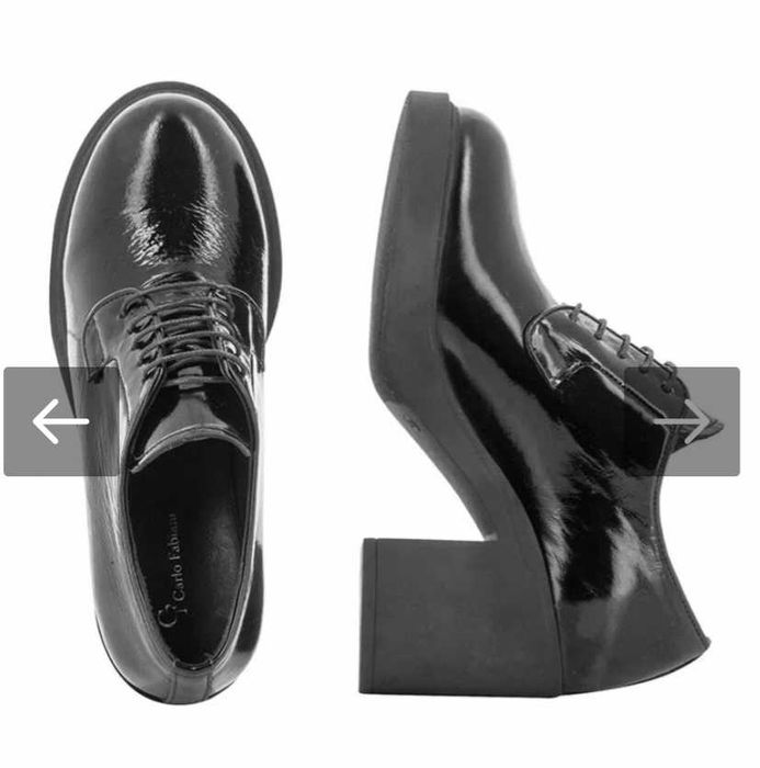Обувки естествена кожа/лак Carlo Fabiani 37-38 нови