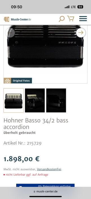 Acordeon Hohner Concero Bass