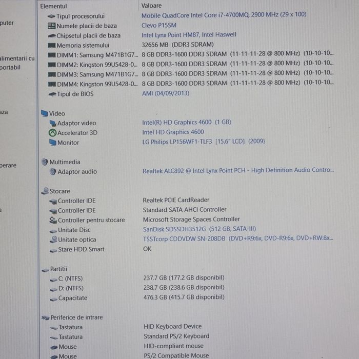 Clevo I7-4700MQ,32Gb ram