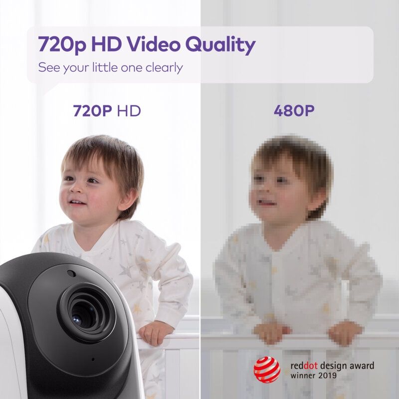 Висококачествен Бебефон с Full HD 360градосова камера и голям дисплей