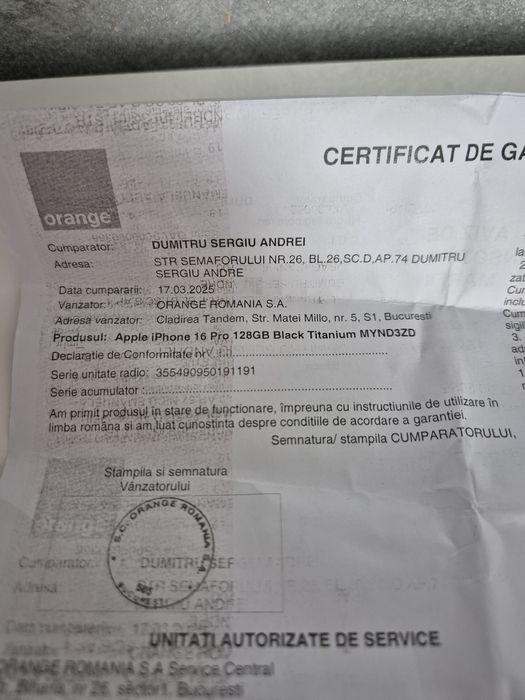 IPhone 16 PRO Garanție 2027