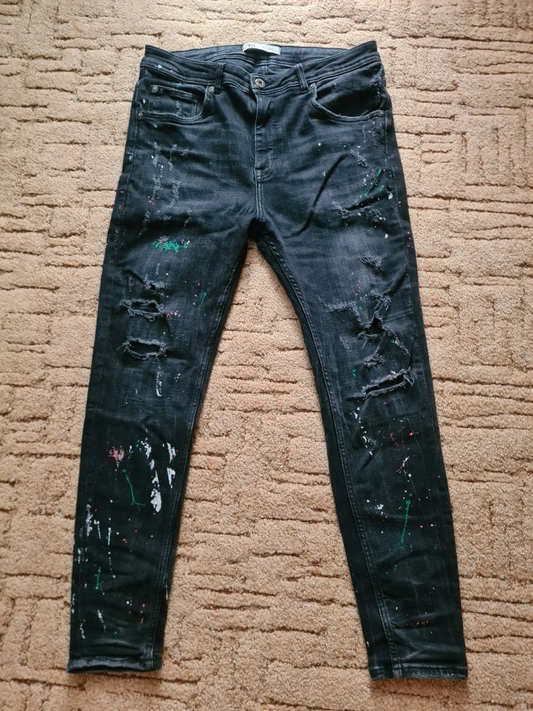 Blugi skinny Zara paint droplets