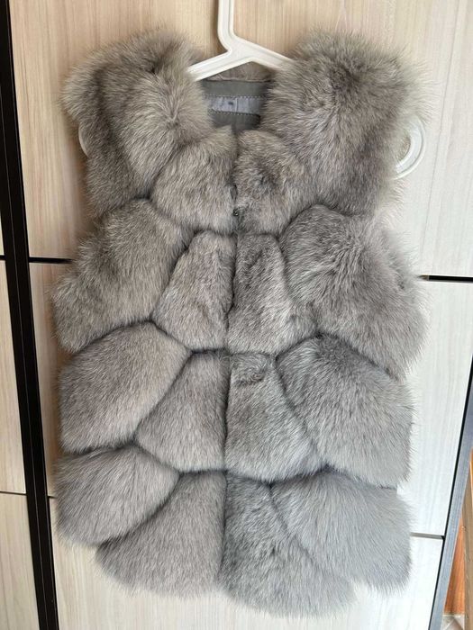 Дамски елек от сребърна лисица