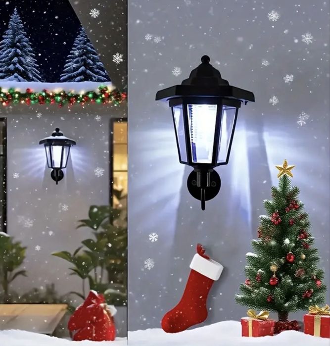 Set de 4 lampi solare de perete, tip lumina de veghe