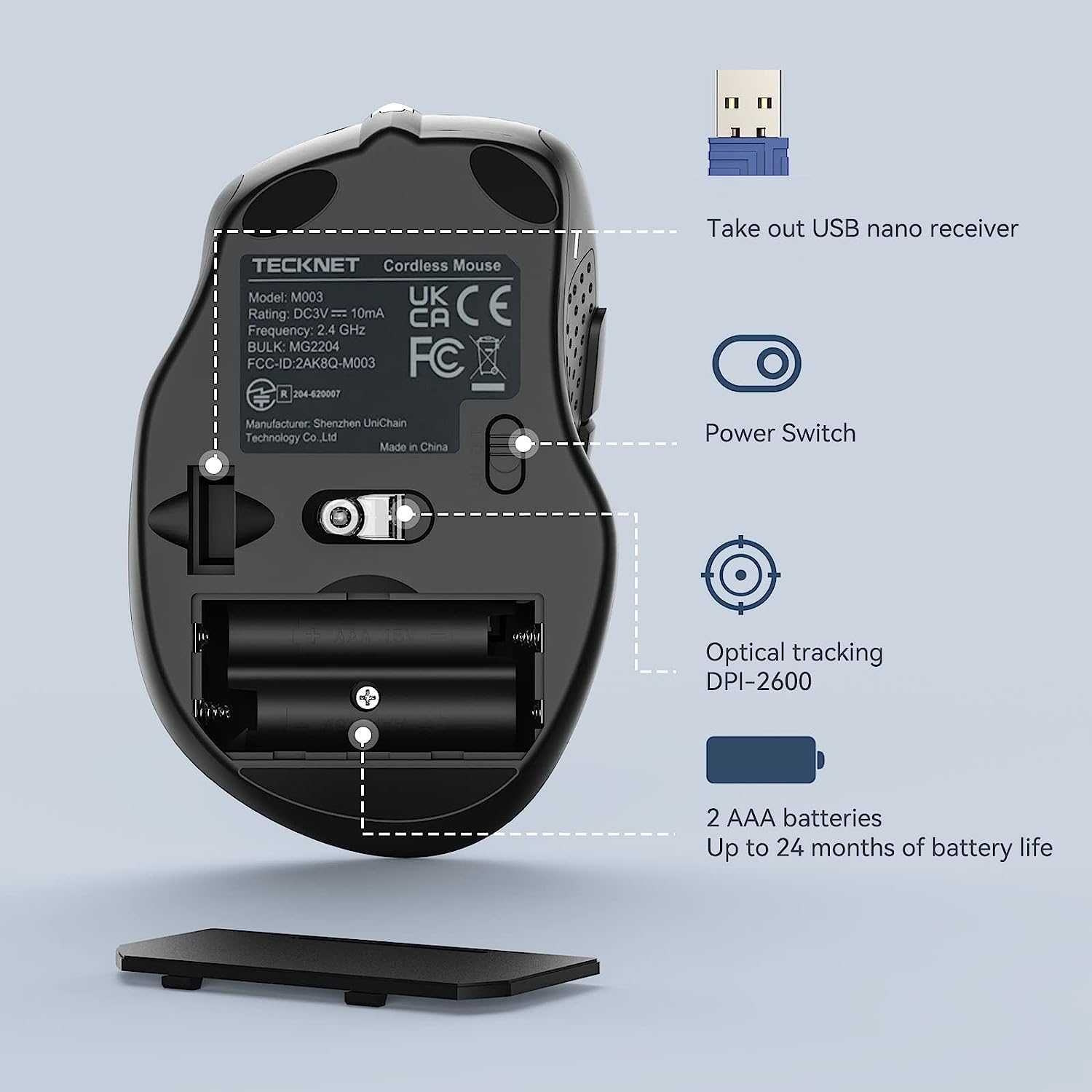 TeckNet M003-v3 Pro 2.4G Wireless Mouse