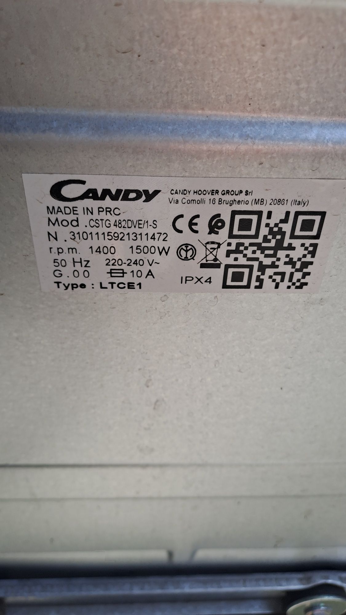 Пералня CANDY TSTG482DVE/1-S