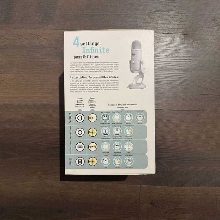 Microfon Blue Yeti WhiteOut for Podcast, Studio, Mac si PC.