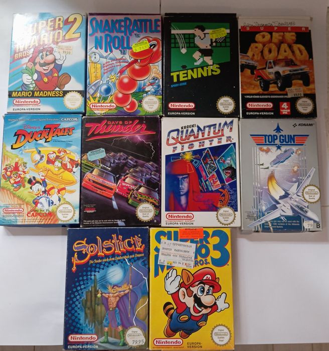 Vând casete in cutie super Nintendo snes și Nintendo nes