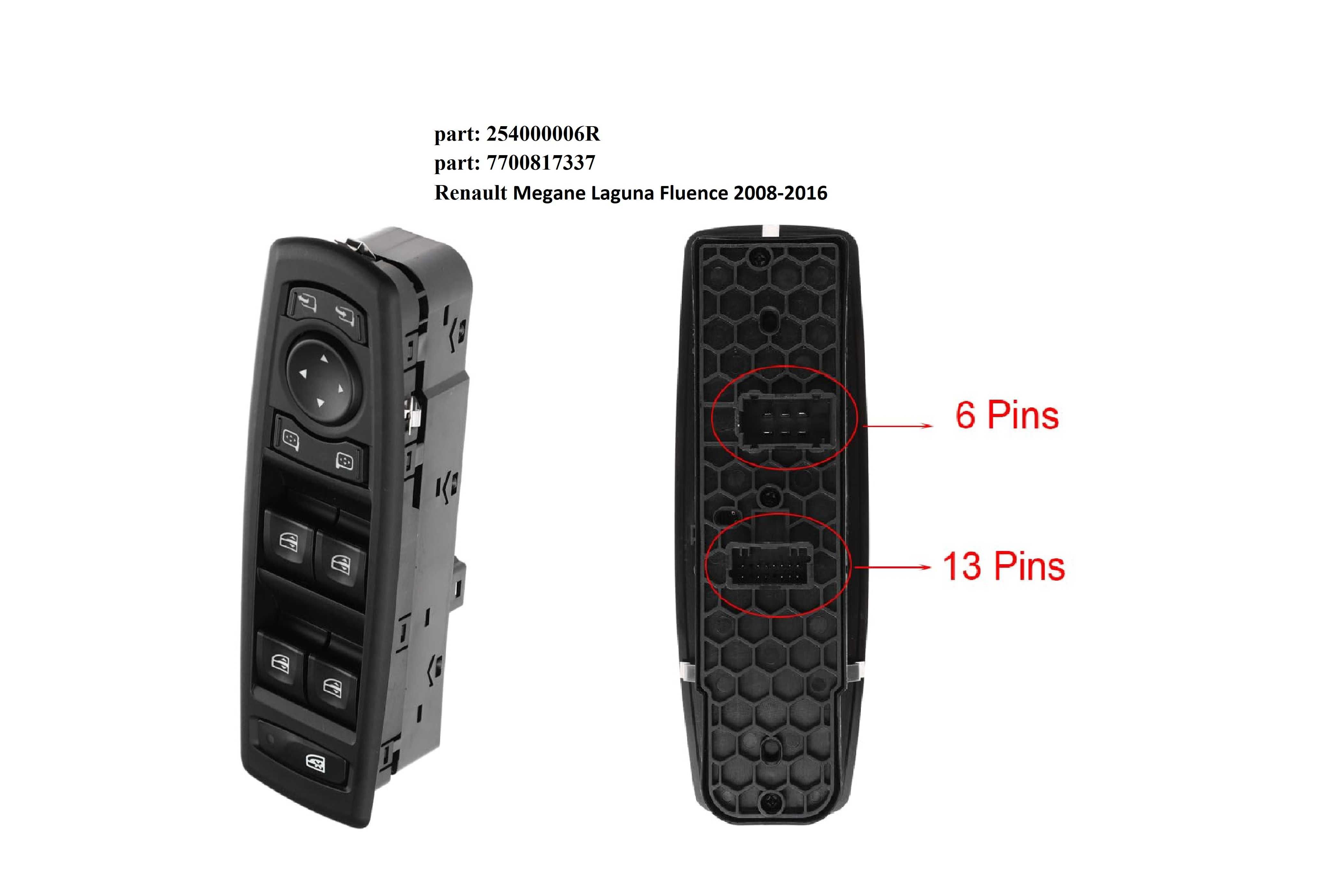 Панел бутони ел.стъкла Renault Laguna 3 Megane 3 Koleos Fluence 08-16