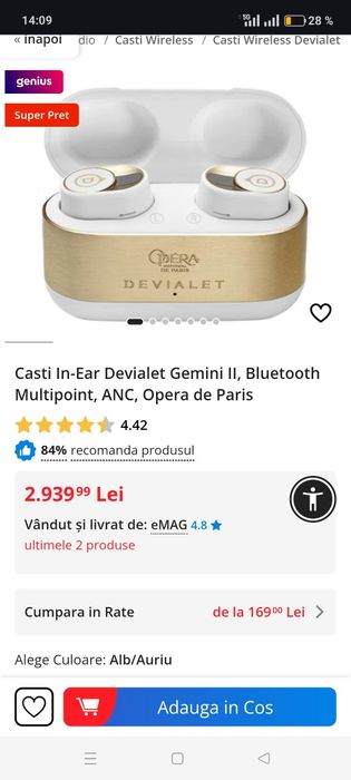 Vand casti ptr Apple GEMINI 2,bluetooth