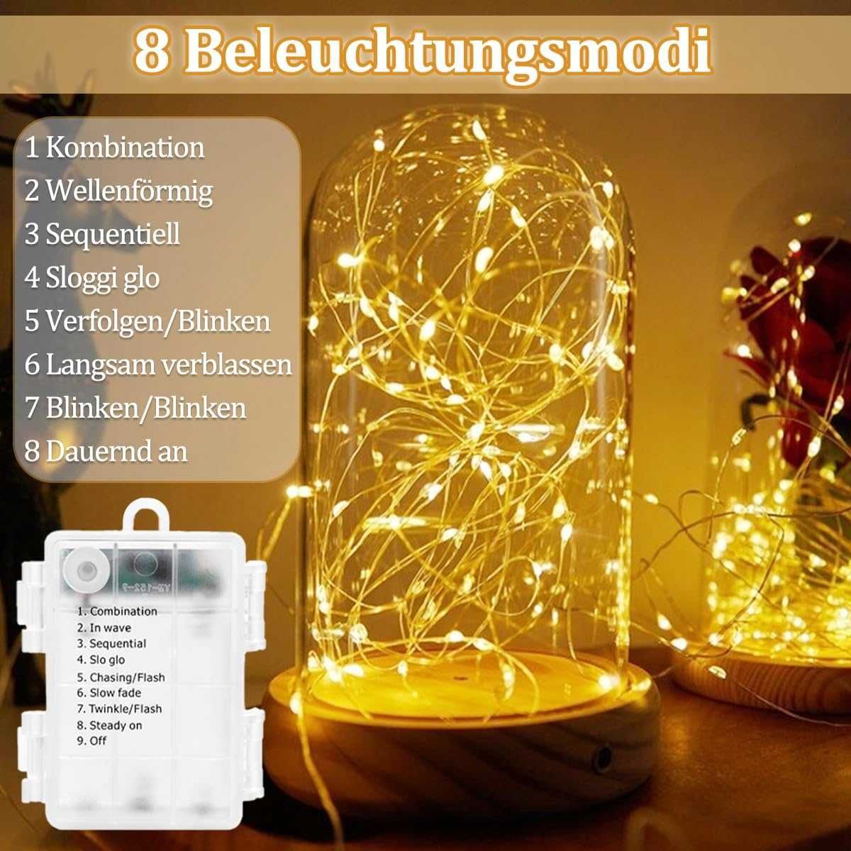 НОВИ! LED лампички – 10м + 3м, лилави, с дистанционно, 2 бр/к-кт