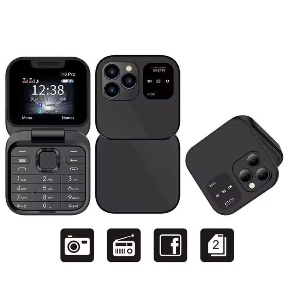Сгъваем мини телефон i16 Pro Mini Flip