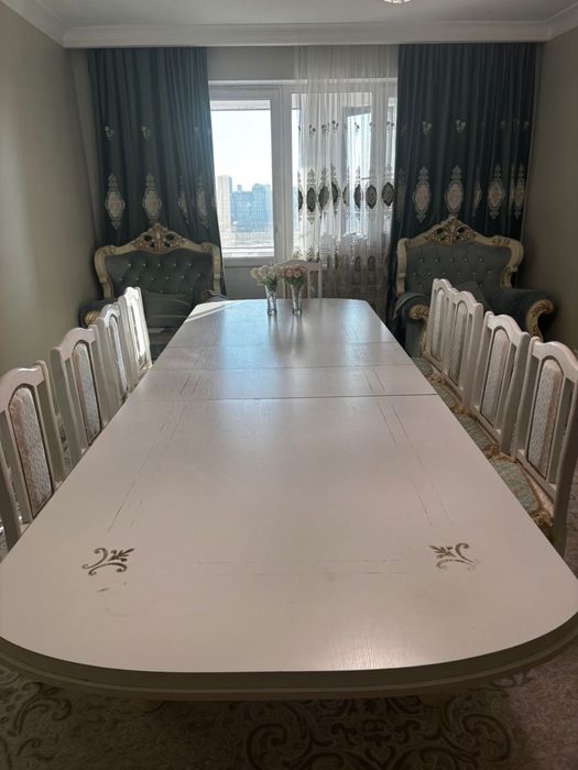 Улкен стол трансформер 3,5 метр 4,5 метр 12 стул