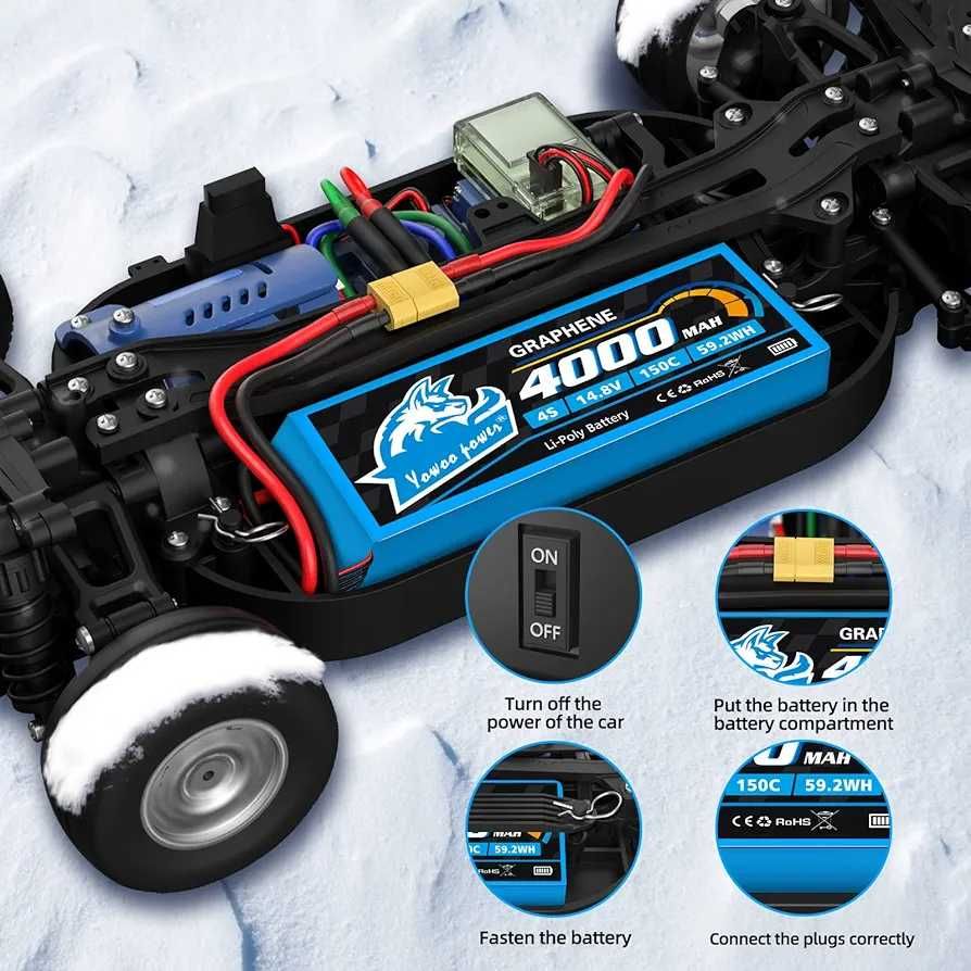 Baterie Lipo 4000mAh 14.8V Yawoo Graphene. Drona/RC/Buggy