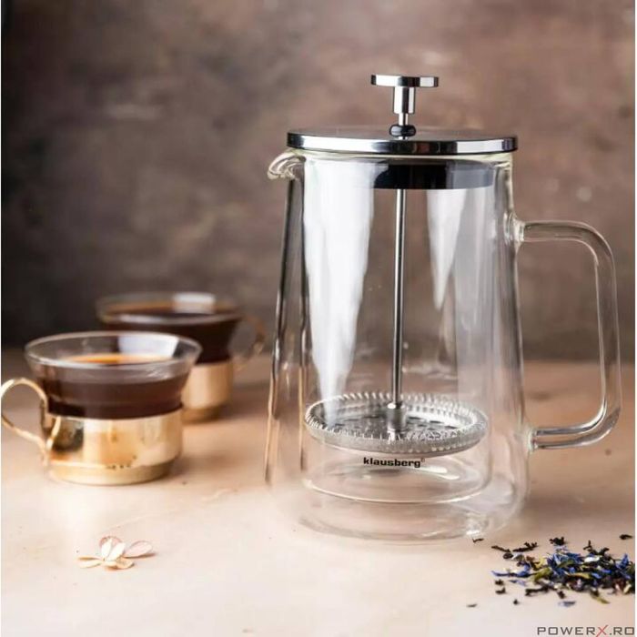 Infuzor pentru cafea, ceai, din sticla, 600 ml, Klausberg