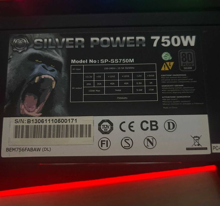 Vand Sursa 750W Silver Power Gorilla