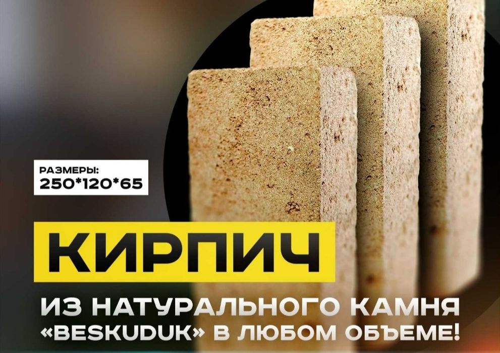 Кирпич из натурального камня 6,5х12х25