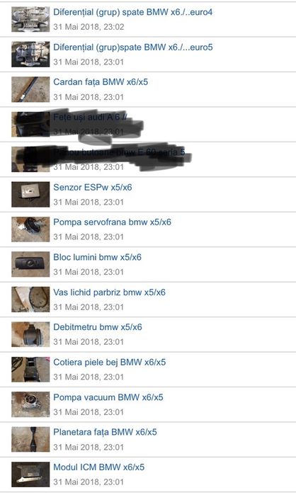 Galerie admisie bmw x5/x6/seria 5/grup fața x5/x6