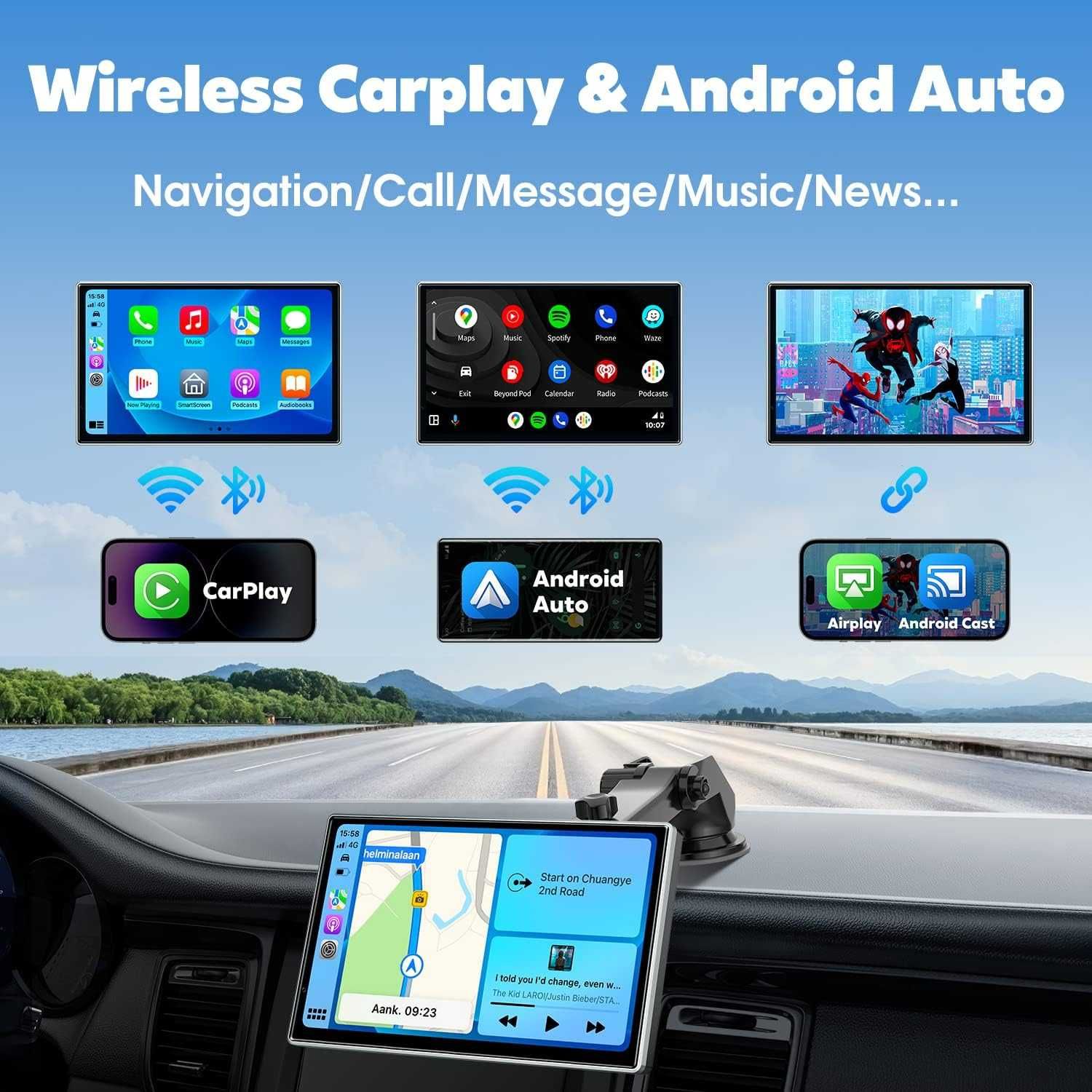 Мултимедия Westods Wireless Apple Carplay & Android Auto 7" GPS