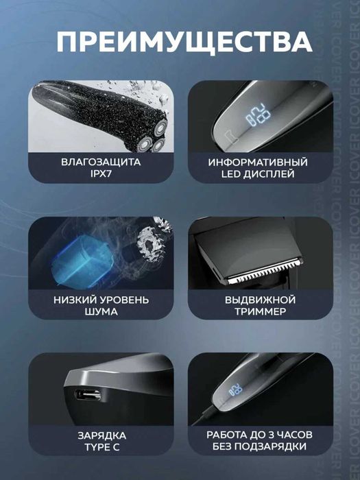 Электробритва мужская для лица Enchen BlackStone