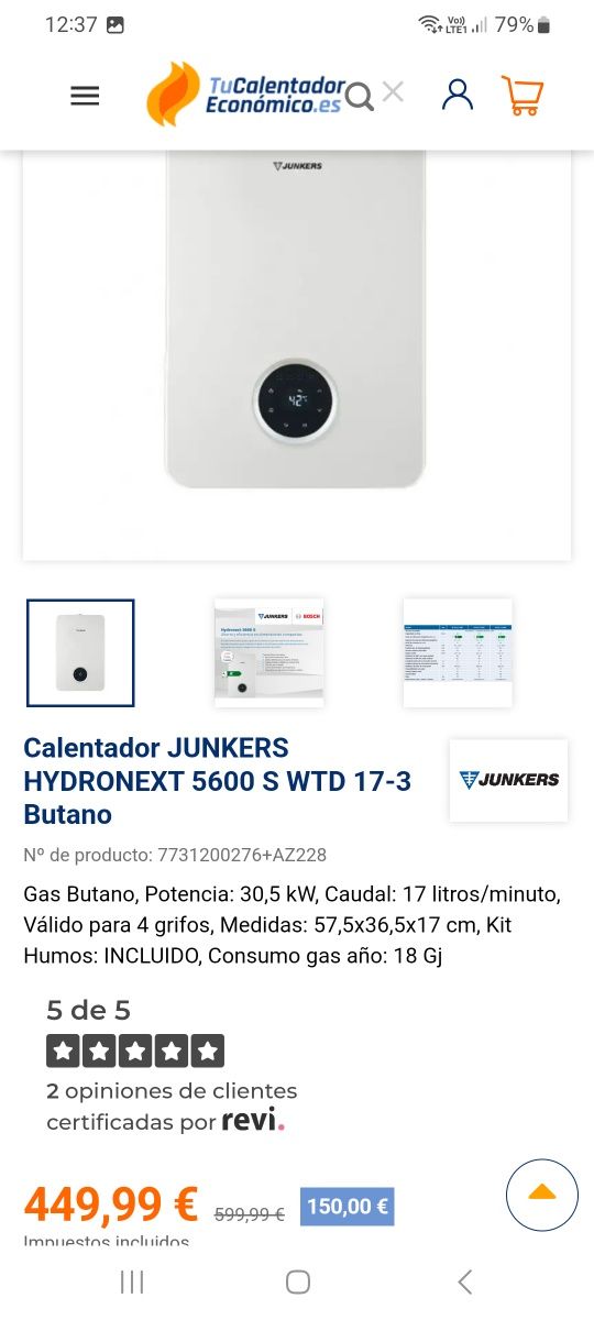 Instant junkers Hydonext 5600.