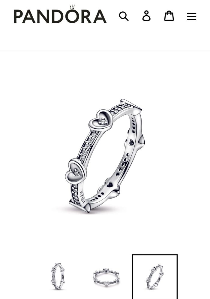 Пръстен на Pandora,Radiant Sparkling Hearts
