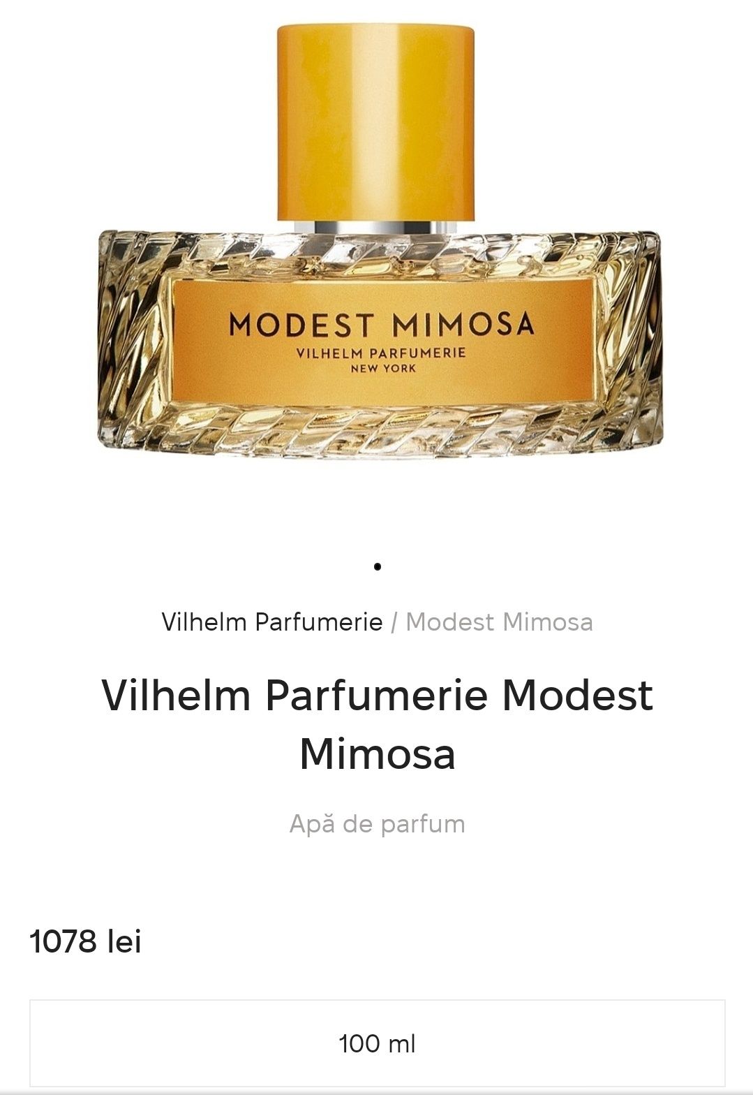 Parfum Modest Mimosa Vilhelm Parfumerie EDP, unisex, 100ml