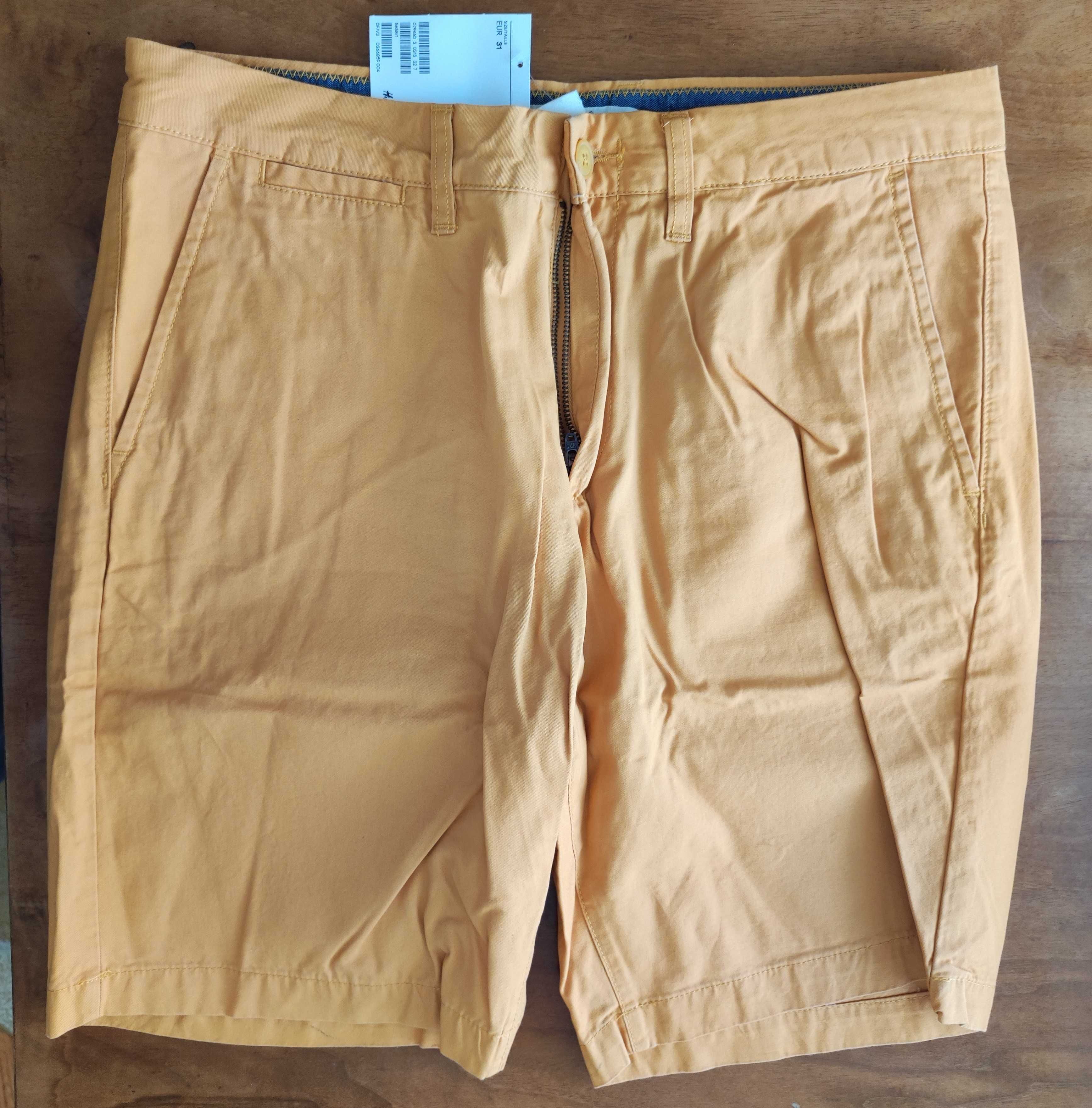 6 pant. sc. H&M din bumbac slim fit mar. 31 (US)/S-M/46, noi, eticheta