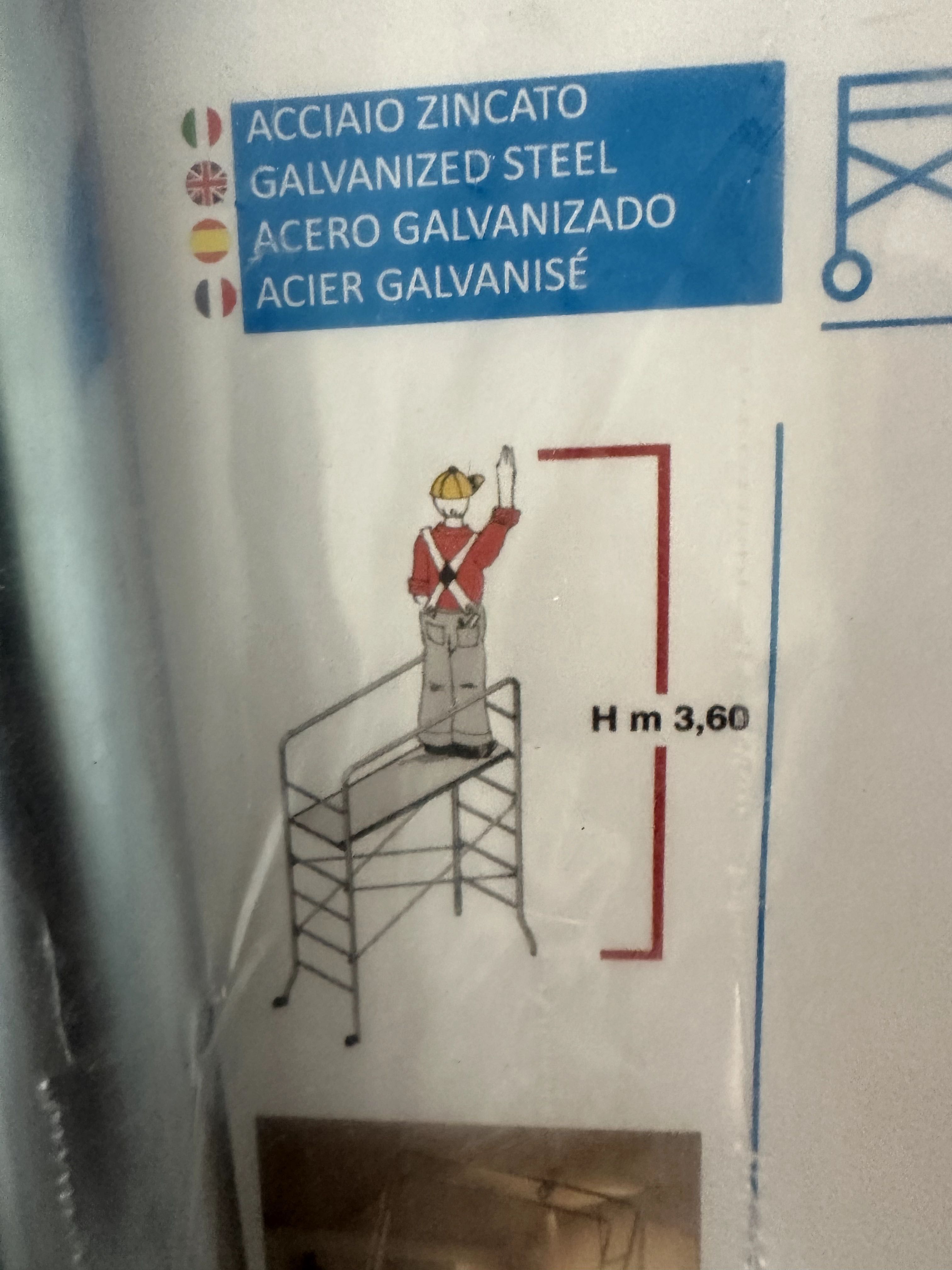 Vand Schela Mobila metalică - de interior, 3.6M înălțime max- sigilată