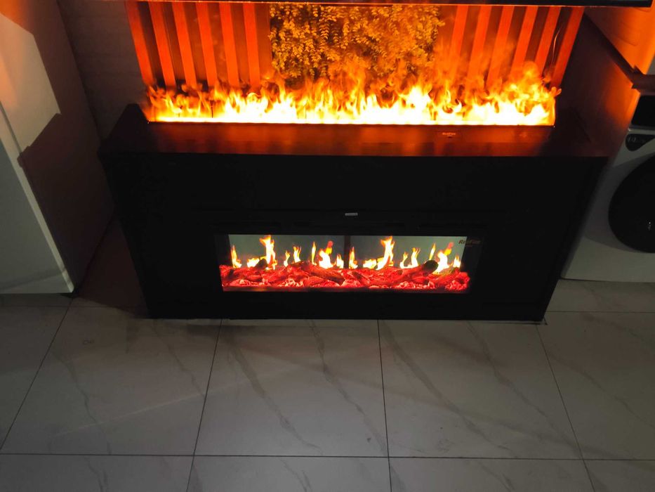 3D паровые камины с подсветкой и обогревом — безопасные и стильные