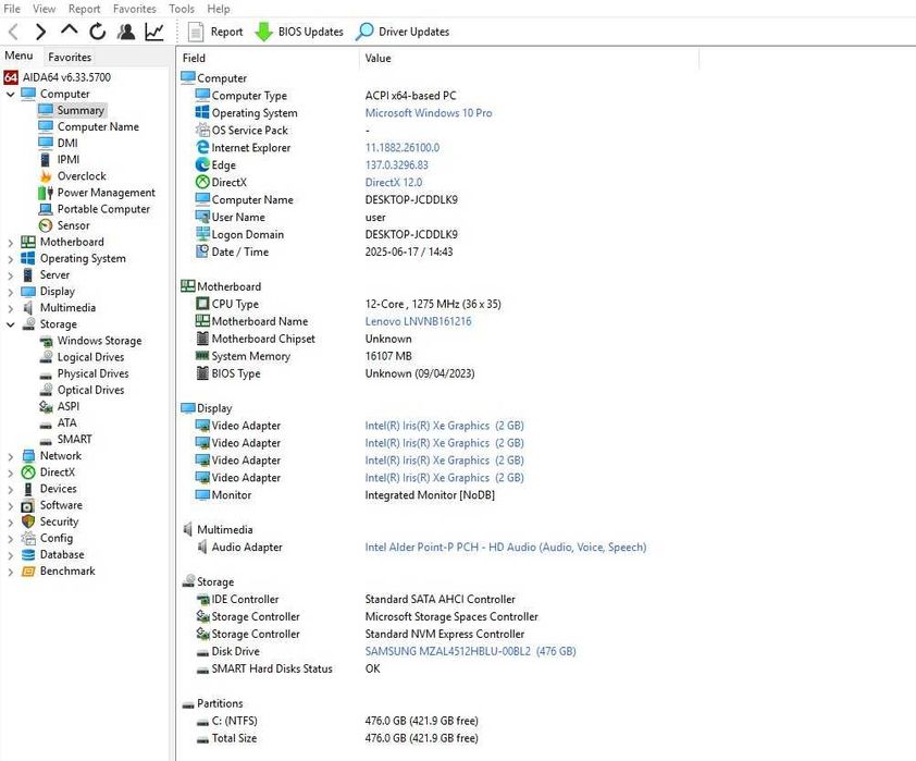 Laptop Lenovo V15 i5-12500H, 16gb RAM, 512gb SSD