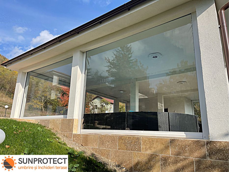 Închideri Terase Folie. Rulou casetat, Rulou simplu, Folie cu butoni.