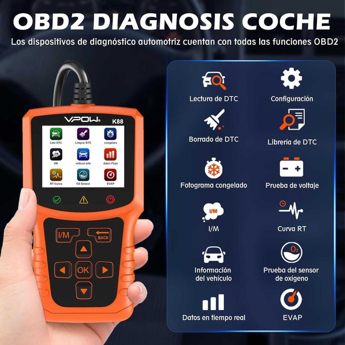 OBD скенер- VPOW K88 диагностичен инструмент за сканиране на автомобил