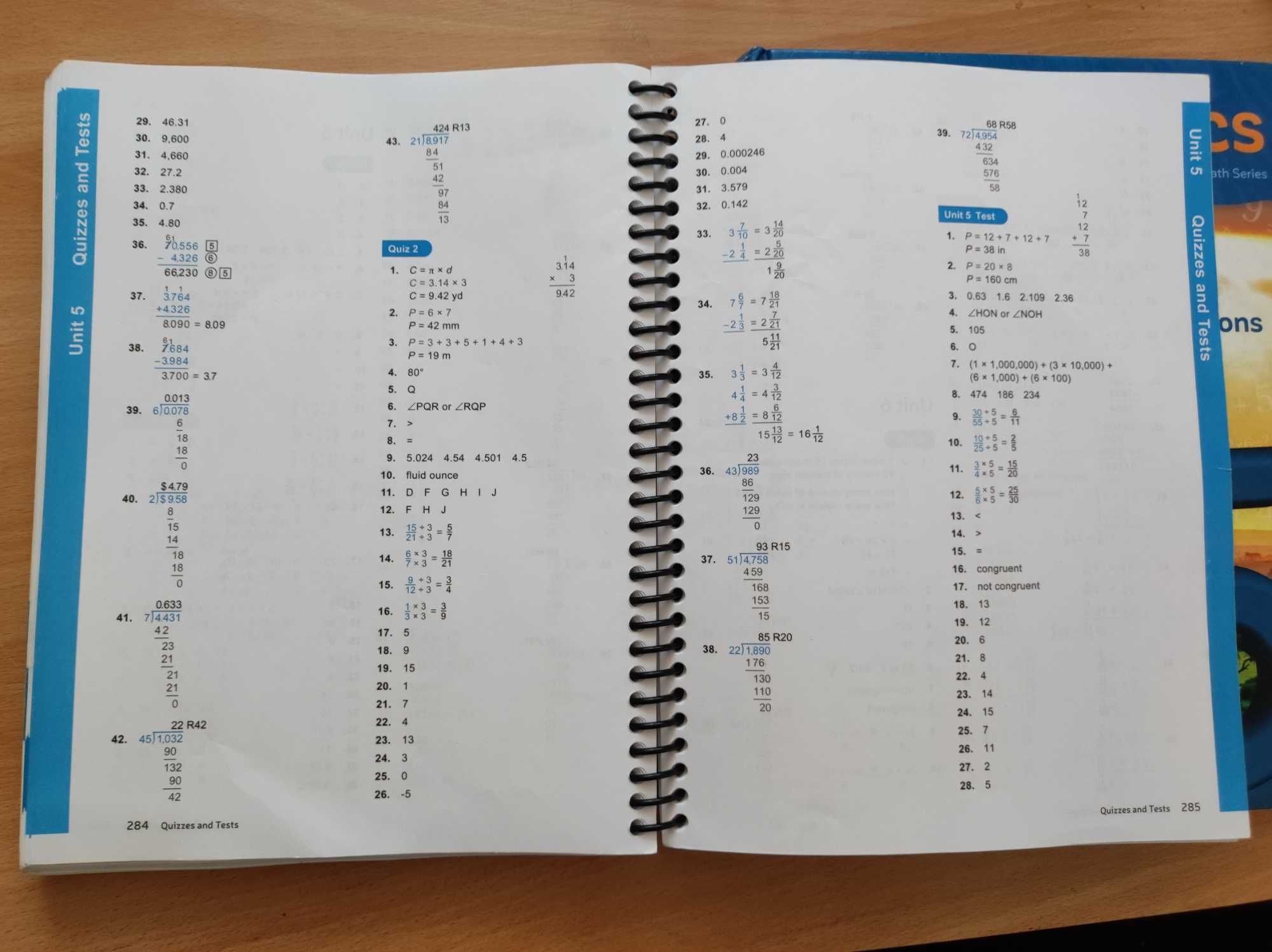 Manual carte culegere și răspunsuri matematica cl V in engleza CLA