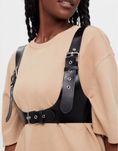 Curea Ham Piele Bust Bralette Catarame Piele Negru Leather catarama