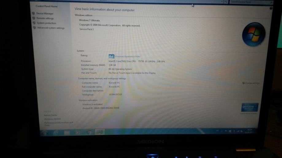 Laptop Medion 2220, 15,4 inch, Windows 7