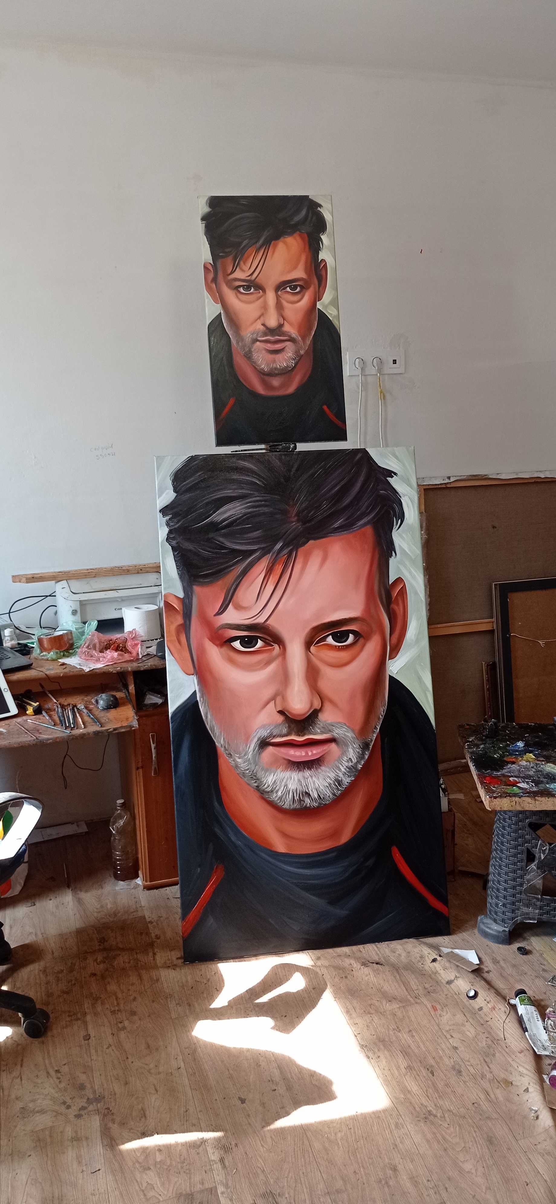 Caricaturi pictate la comanda(nu digitale) portret pictat ulei pinza